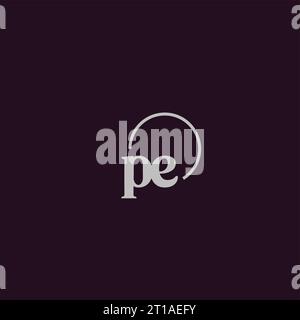 PE initials logo monogram design ideas Stock Vector