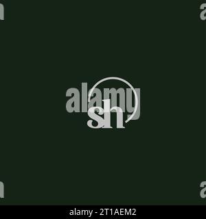 SH initials logo monogram design ideas Stock Vector