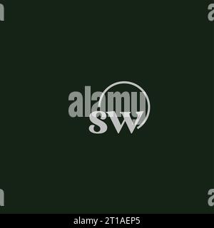SW initials logo monogram design ideas Stock Vector