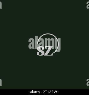 SZ initials logo monogram design ideas Stock Vector