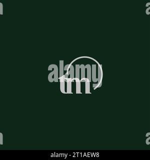 TM initials logo monogram design ideas Stock Vector