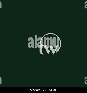 TW initials logo monogram design ideas Stock Vector