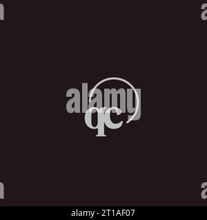 QC initials logo monogram design ideas Stock Vector