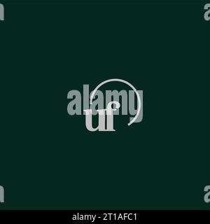 UF initials logo monogram design ideas Stock Vector