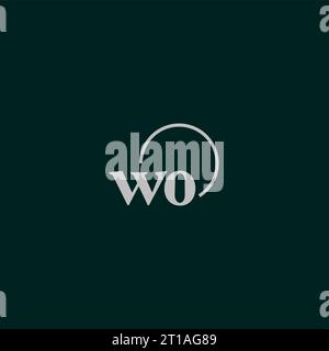 WO initials logo monogram design ideas Stock Vector