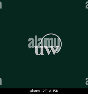 UW initials logo monogram design ideas Stock Vector