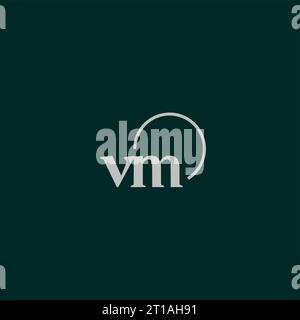 VM initials logo monogram design ideas Stock Vector