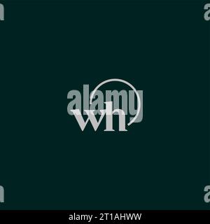 WH initials logo monogram design ideas Stock Vector