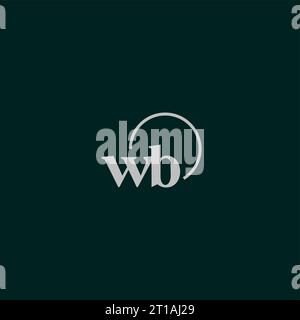 WB initials logo monogram design ideas Stock Vector