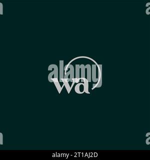WA initials logo monogram design ideas Stock Vector