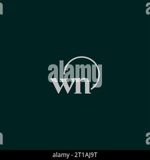 WN initials logo monogram design ideas Stock Vector