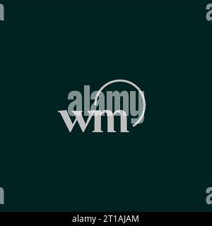 WM initials logo monogram design ideas Stock Vector
