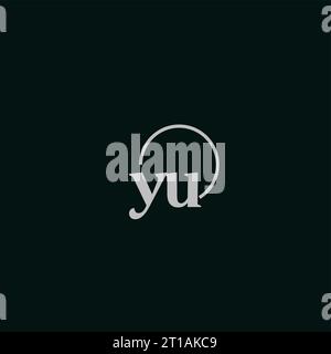YU initials logo monogram design ideas Stock Vector