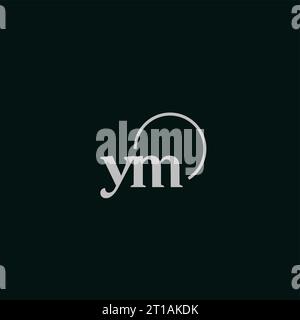 YM initials logo monogram design ideas Stock Vector