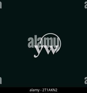 YW initials logo monogram design ideas Stock Vector