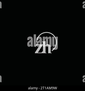 ZH initials logo monogram design ideas Stock Vector