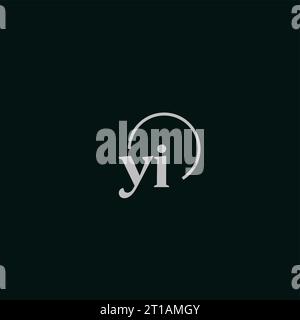 YI initials logo monogram design ideas Stock Vector