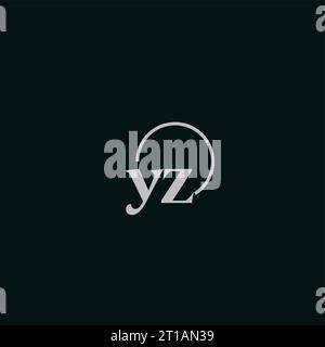 YZ initials logo monogram design ideas Stock Vector