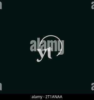 YT initials logo monogram design ideas Stock Vector