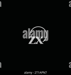 ZX initials logo monogram design ideas Stock Vector