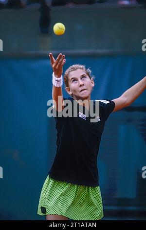 Monica Seles (YUG) at the 1989 French Open Tennis. Stock Photo