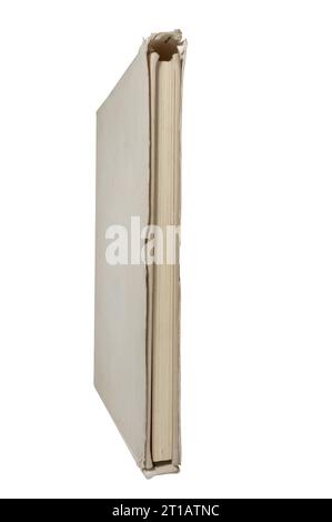 Book spine, block in a cover.  Vertical orientation. isolated on white background Stock Photo