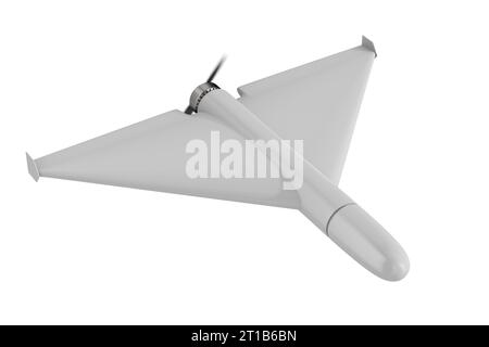 Military drone on white background. Isolated 3d illustration Stock Photo