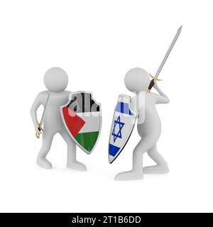 War between Palestine and Israel. Isolated 3D illustration Stock Photo