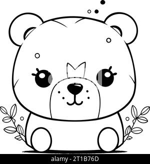 Illustration of a Polar Bear with a Backpack and a Fishing rod Stock Vector