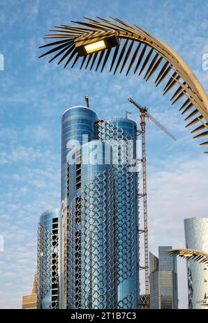 Corniche Park Towers aka QIMC Tower, Doha, Qatar Stock Photo