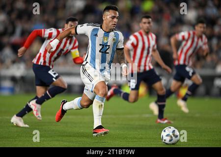 Buenos Aires, Argentina. 12th Oct, 2023. BUENOS AIRES, ARGENTINA - OCTOBER 12: Lautaro Martínez of Argentina during the FIFA World Cup 2026 Qualifier match between Argentina and Paraguay at Estadio Mas Monumental Antonio Vespucio Liberti on October 12, 2023 in Buenos Aires, Argentina. (Photo by Diego Halisz/SFSI) Credit: Sebo47/Alamy Live News Stock Photo