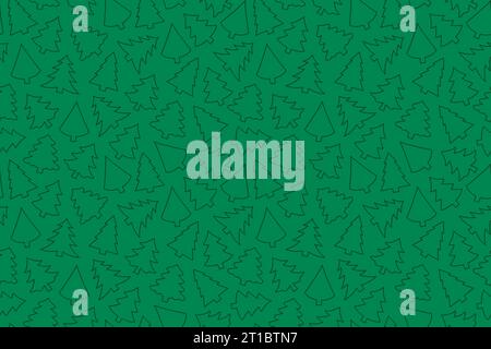 green seamless pattern with christmas trees- vector illustration Stock Vector