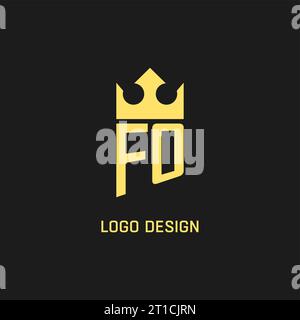 Monogram FO logo shield crown shape, elegant and luxury initial logo style vector graphic Stock Vector