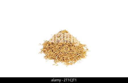 Heap of rice husk isolated on a white background Stock Photo