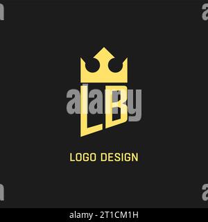 Monogram LB logo shield crown shape, elegant and luxury initial logo style vector graphic Stock Vector