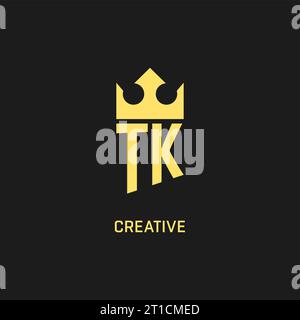 Monogram TK logo shield crown shape, elegant and luxury initial logo style vector graphic Stock Vector