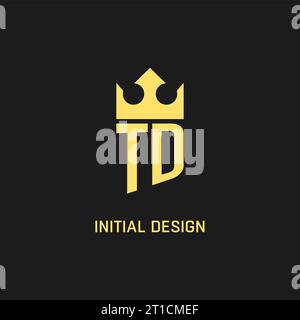 Monogram TD logo shield crown shape, elegant and luxury initial logo style vector graphic Stock Vector