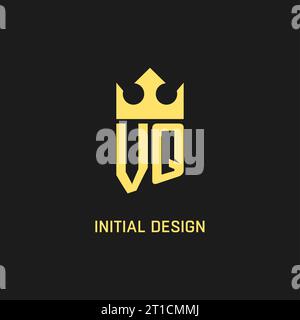 VQ logo initial with shield shape design style vector graphic Stock ...