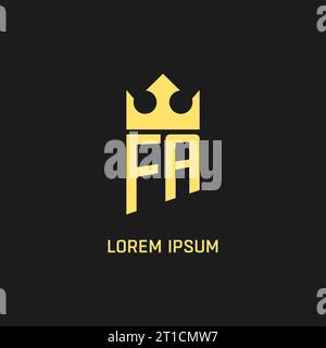 Monogram FA logo shield crown shape, elegant and luxury initial logo style vector graphic Stock Vector