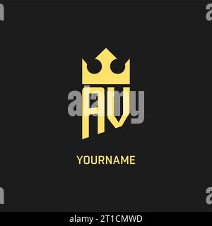 Monogram AV logo shield crown shape, elegant and luxury initial logo style vector graphic Stock Vector