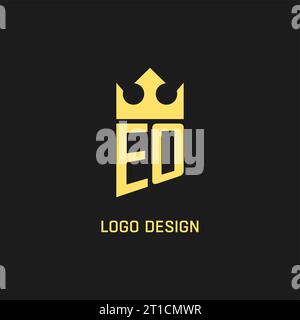 Monogram EO logo shield crown shape, elegant and luxury initial logo style vector graphic Stock Vector