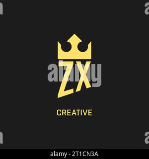 Monogram ZX logo shield crown shape, elegant and luxury initial logo ...