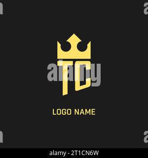 Monogram TC logo shield crown shape, elegant and luxury initial logo style vector graphic Stock Vector