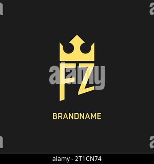 Monogram FZ logo shield crown shape, elegant and luxury initial logo style vector graphic Stock Vector