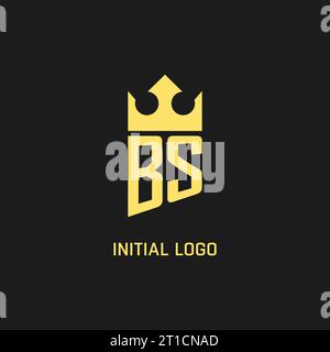 Monogram BS logo shield crown shape, elegant and luxury initial logo style vector graphic Stock Vector
