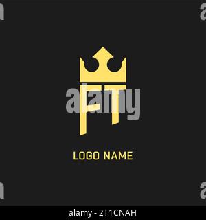Monogram FT logo shield crown shape, elegant and luxury initial logo style vector graphic Stock Vector
