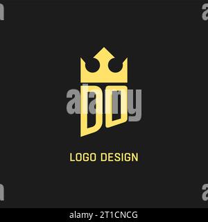 Monogram DO logo shield crown shape, elegant and luxury initial logo style vector graphic Stock Vector