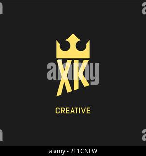 Initial XK logo shield crown style, luxury elegant monogram logo design ...