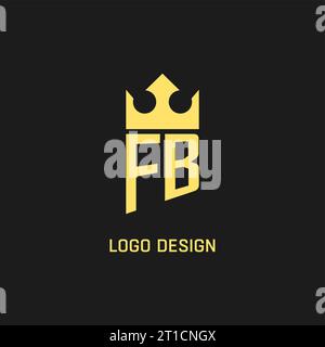 Monogram FB logo shield crown shape, elegant and luxury initial logo style vector graphic Stock Vector