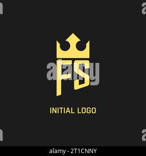 Monogram FS logo shield crown shape, elegant and luxury initial logo style vector graphic Stock Vector